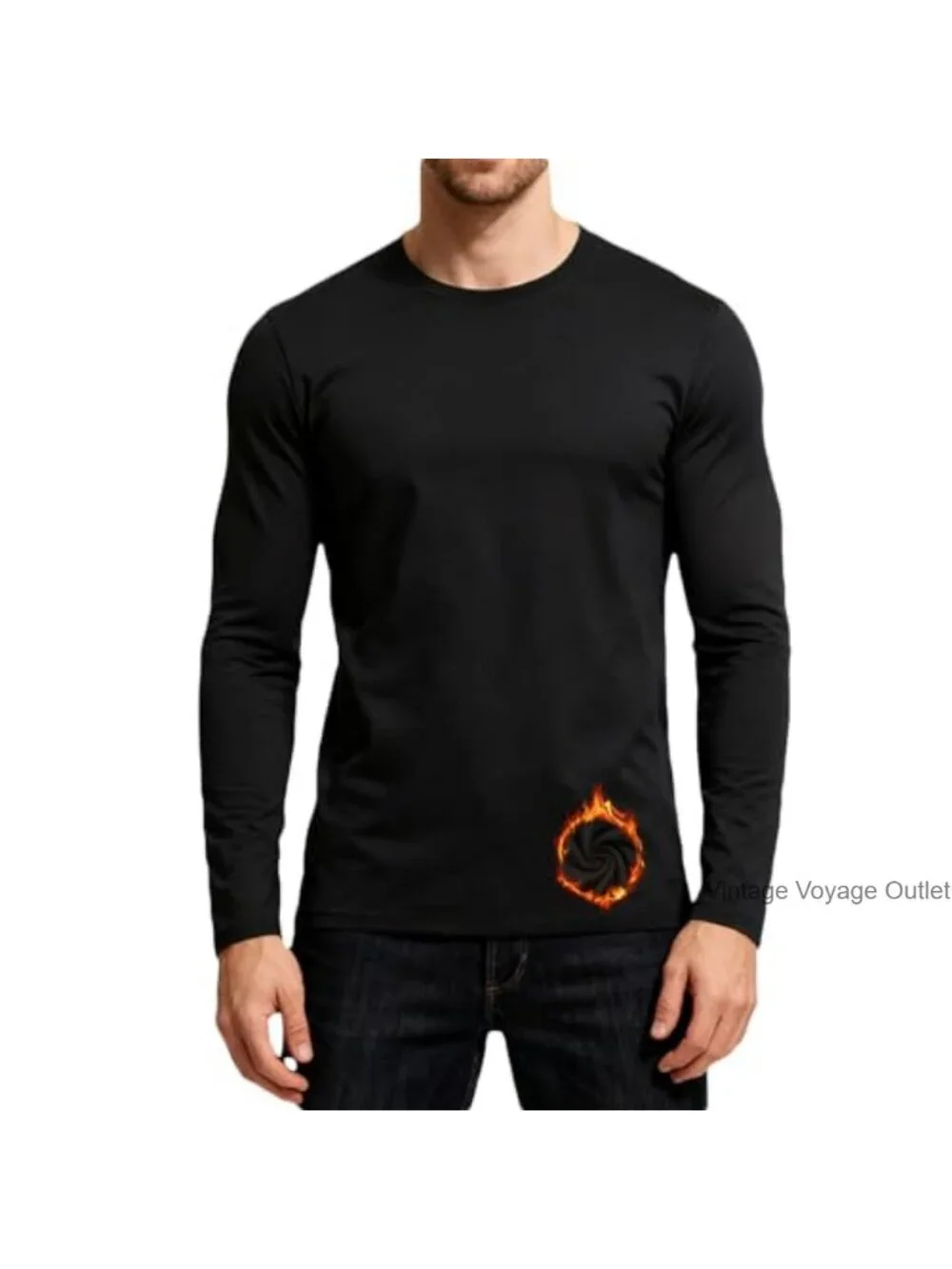 Fleece Lined Wool Long Sleeve Thermal Shirt Athletic Stretch Undershirt